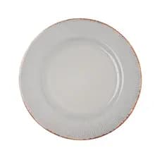 PRATO RASO DE CERAMICA LINEAR CINZA 27CM - LYOR