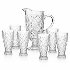 Jogo De Jarra Paris 1,15l 6 Copos 300ml Vidro Em Casa Transparente