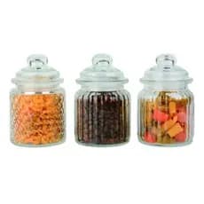 Conjunto Com 3 Potes De Vidro 300ml Com Tampa Class Home