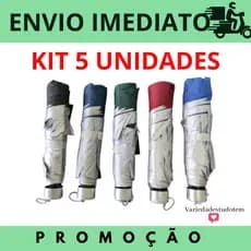5 UNIDADES Sombrinha Guarda Chuva Dupla Face Raios Uv Liso Contra Vento