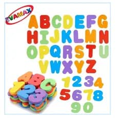 Letras e Números EVA  Brincando no Banho - 36pç 8cmX10mm Evamax EVA Didático