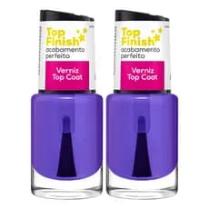 Kit 2 Bases Cora Top Finish Efeito Verniz Para Unhas