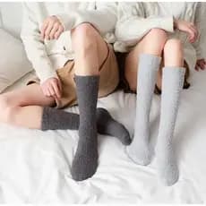 Kit 3 Meião Felpudo Cano Alto para homens e mulheres