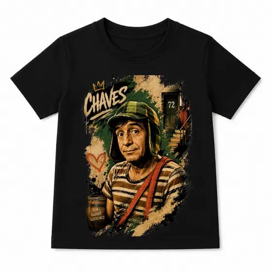 Camiseta Estampada Chaves moderna Infantil/ Adulto