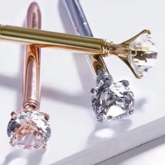 Caneta Diamante Esferográfica Cristal Luxo