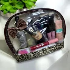 Necessaire Bolsa Organizador De Maquiagens E Cosméticos Transparente Para Viagem