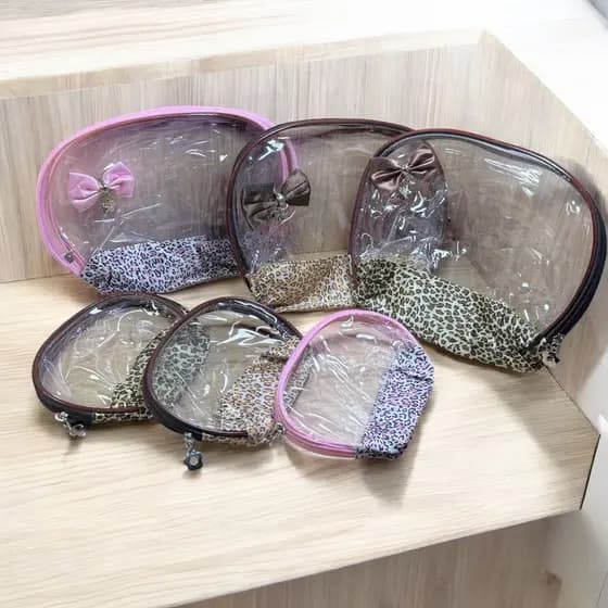 Necessaire Bolsa Transparente Organizador De Maquiagens E Cosméticos Para Viagem