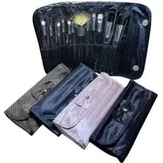 Conjunto De12 Pinceis De Maquiagem Com Estojo Organizador
