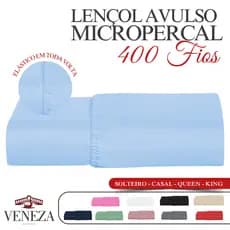 Lençol com Elástico Avulso Micropercal 400 Fios Acetinado Toque Macio