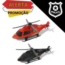Brinquedo Infantil Helicóptero Policial de Resgate Busca e Apreensão Grande 190 Hélice Giratória Cor Sortido Veículo Voador Avião