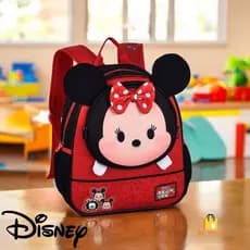 Mochila De Costas Infantil  Minnie Disney 3D Original Com Bolso Lateral Escolar  Passeio Viagem Creche Volta as Aulas
