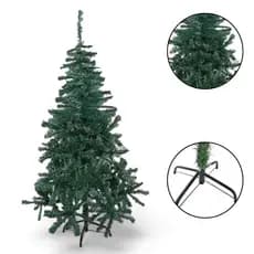 Árvore de Natal Luxuosa Sodalita Grande 1,50m Verde Com 380 Galhos Cheios Grosso Desmontável Base de Metal Decoração