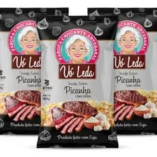 Kit 3 Farofa Crocante Artesanal Vó Leda Picanha C/ Alho