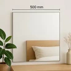 Espelho Prata Lapidado Quadrado 50cm x 50cm Para Quartos Banheiros e Corredores
