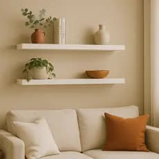 Kit Prateleiras MDF Branco Luxo Nicho Multiuso Sala Cozinha Quarto Banheiro Com Kit De Instalação