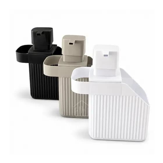 Porta Detergente Dispenser Bico Dosador 560ml Preto Cinza Branco Cozinha Organizada Porta Esponja