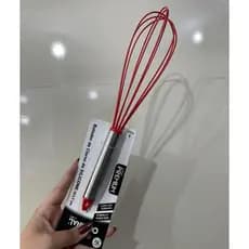 kit com 2 Batedor De Claras Fouet De Silicone Cabo Inox