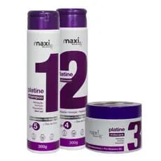 Kit Capilar Platine - Matizador - Shampoo + Condicionador + Máscara Hidratante Platinados - Vegano