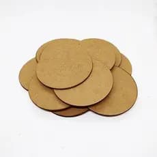 Kit 4un De Bolacha MDF Para descanso De Copo 2,8mm Redondo