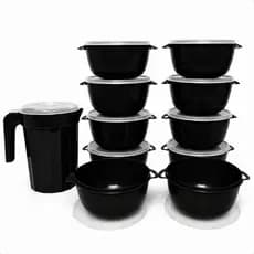 10 Potes Bowls 1l + Jarra 2l Uso Diário Multiuso P/ Cozinha