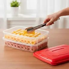 Kit Potes Porta Frios Com Tampa Plástico Empilhavel Resistente Pare Geladeira Freezer Reforçado