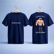 Camiseta Nunca pule dia de perna cademia Sstilo StreetWear Oversize Confortavel Algodão Confortavel