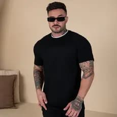 Camiseta Masculina Básica Estilosa Slim Algodão Premium