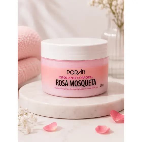 Esfoliante Corporal Rosa Mosqueta Porán 240g Pele Macia e Hidratada