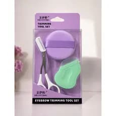 Kit Aparador de Sobrancelhas 4 em 1 Com Tesoura, Pente e Navalha Facial