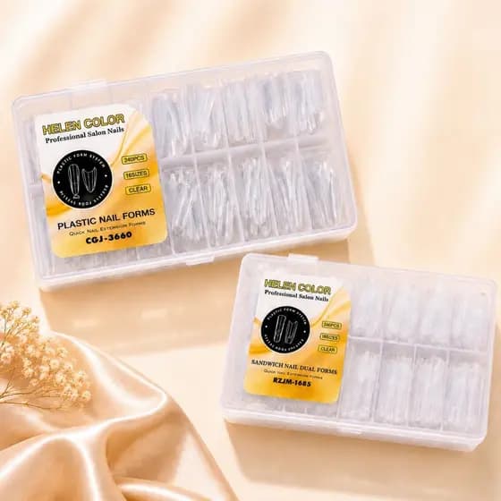 Molde Sanduiche Dual Forms Almond e Bailarina 240 Peças Para Alongamento Unhas Gel UV LED