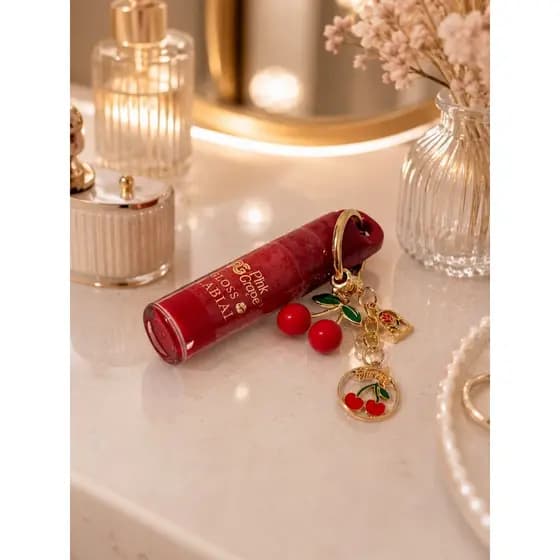 Gloss Labial Pink Grapes Hidratante Brilho Intenso com Chaveiro Cereja