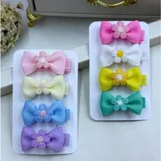 Kit laço de cabelo Infantil Bico de Pato Laço Bebê  Presilha Borrachinha Antideslizante Maternidade