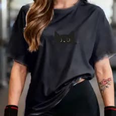 Camisetão Blusa Oversized Gym T-shirt feminina 100% algodão estampada Academia Casual