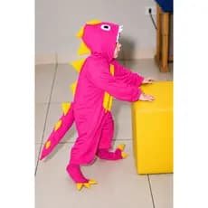 Fantasia macacão Dinossauro em malha helanca personagem infantil