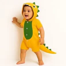 macacão Dinossauro   cores seleção Brasileira personagem infantil menino e menina