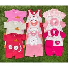 Macacão curto para bebê feminino, enxoval, maternidade, verão