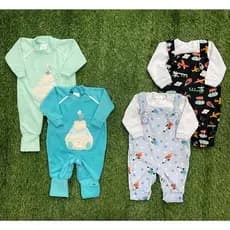 Macacão Longo e/ou Jardineira em plush e body manga longa para bebê masculino, enxoval, maternidade
