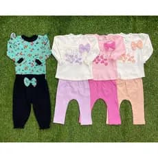 Conjunto para bebê menina com body manga longa e calça, feminino, enxoval, maternidade