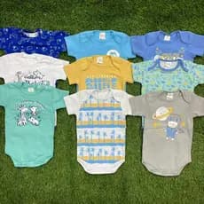 Kit de Body de Bebê Manga Curta Masculino em Algodão, enxoval, verão, menino