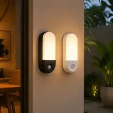 Luminária de Parede Led Arandela Tartaruga com Sensor de Presença Branco e Preto 110/220v