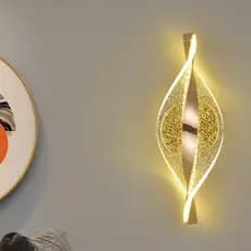 Arandela de Parede Led Glória Acrilica Espiral Moderno Luxo 8w Dourado 3 Cor 110/220v
