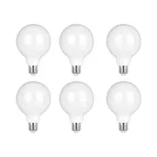 6 Lâmpadas Led Filamento Leitosa G80 Para Pendente de Teto Luz Quente Âmbar Bivolt