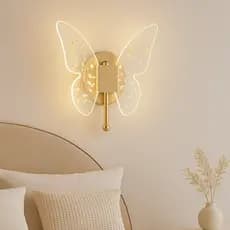 Arandela Acrílica Borboleta 8W LED IP20 | Luz Quente 3000K, Neutra 4000K e Fria 6500K Decoração Moderna Parede