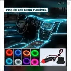 Fita Led Neon El Wire Painel Interior Carro 5 Metro Azul Vermelho Laranja Branco Rosa Azul Gelo Claro Roxo Amarelo Verde