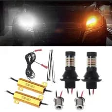 Par Lampada DRL 96 Led Seta 2 em 1 Branca Laranja 1 polo Direcional Luzes Direcionais Indicador 3014 2 cores Dual-Color