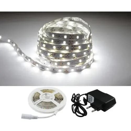 Fita De Super Led 3528 12v Branca Fria Branca Quente Branco Neutro Ip20 5mts 300 Leds - Com e Sem Fonte