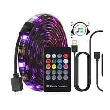 Fita Led Ultra Rgb 2 Metros USB Com Sensor Rítmico Para Carro Tv Pc Computador