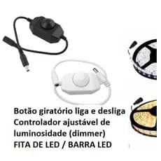 Dimmer Fita De Led Controlador Intensidade de Luz 1 cor Botão Giratorio Liga / Desliga 2A / 9-24 V