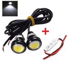 Par Led Strobo Pisca Olho de Gato Águia + Central Controladora de Efeitos 12V Cores Luz Branca Amarelo Azul Vermelho