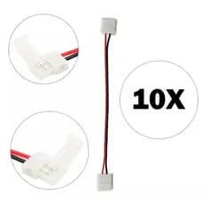 10 Emenda Extensor Conector Com Fio Rápido Simples Fita Led 3528 5050 Cor Unica 2 Vias 8mm 10mm Sem solda